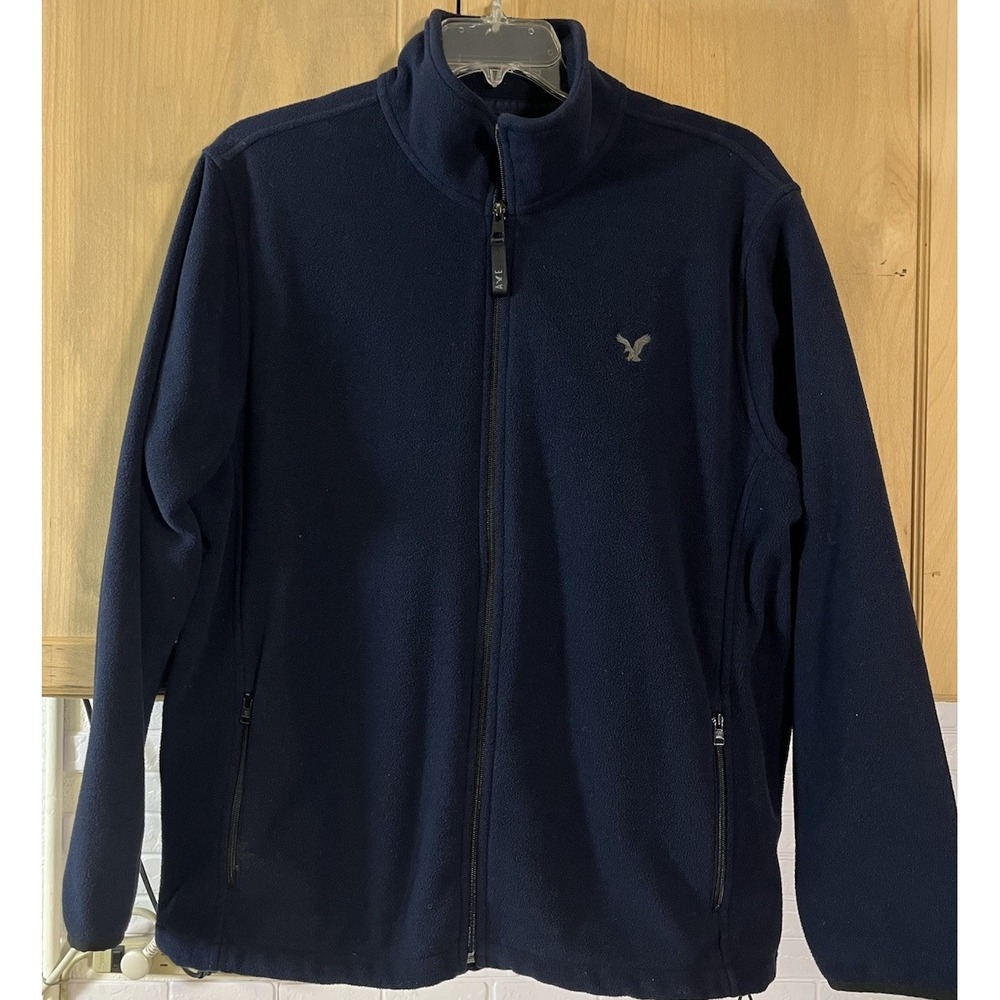 American Eagle‎ Outfitters Mens Fleece Jacket XL Blue Polyester Full Zip